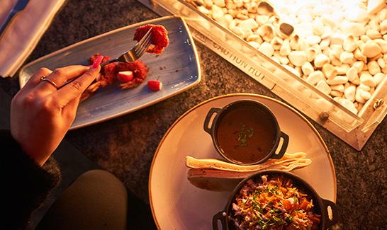 Food by the firepit