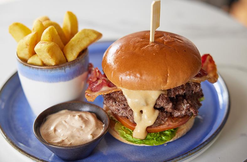 Burger and chips - The Tower Hotel