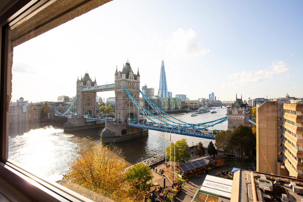 View of tower bridge from standard double room - The Tower Hotel