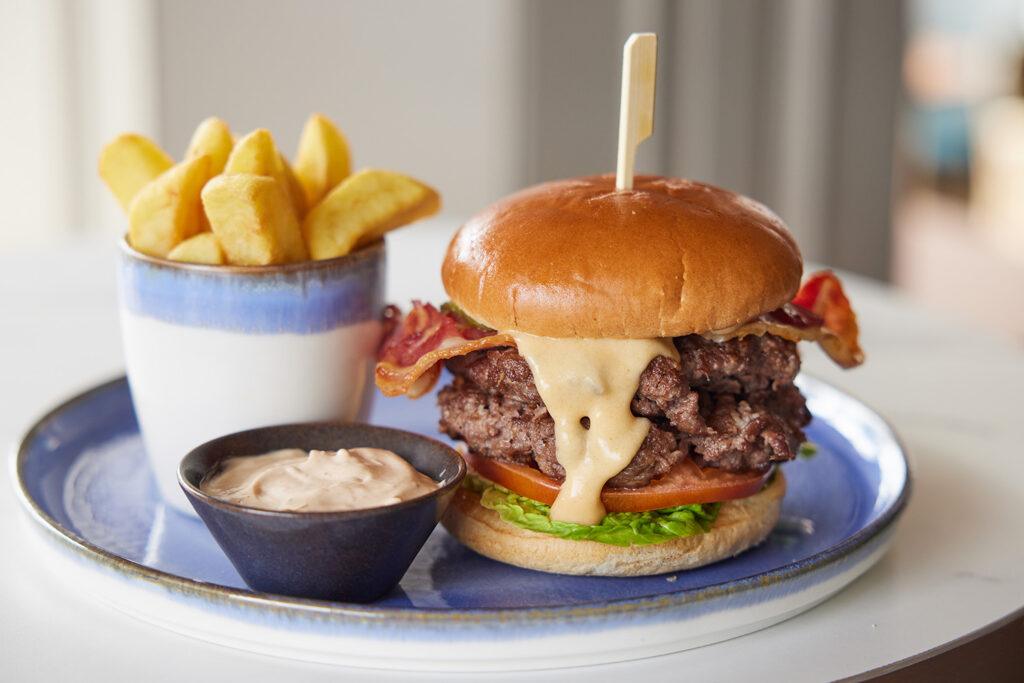 Burger and chips - The Tower Hotel