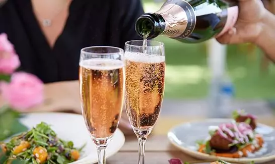 Champaign being poured - The Tower Hotel