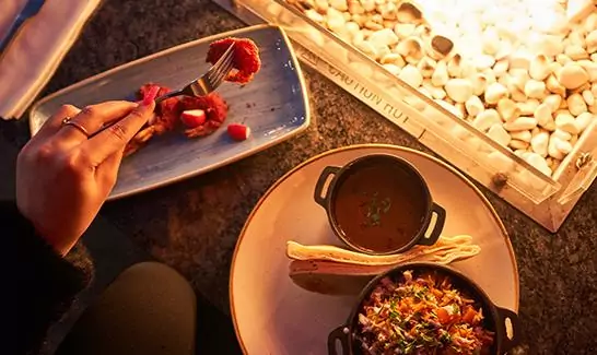 Food by the firepit