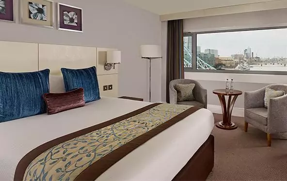 Standard double room with tower bridge view at the Tower Hotel in London