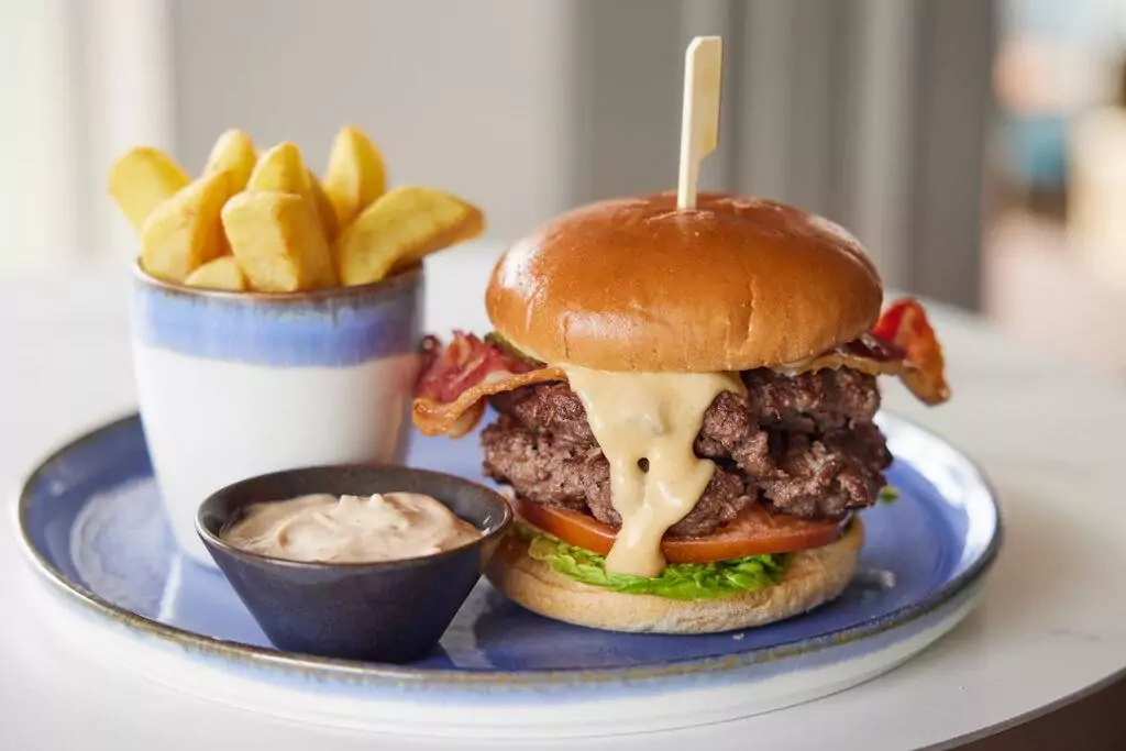 Burger and chips - The Tower Hotel
